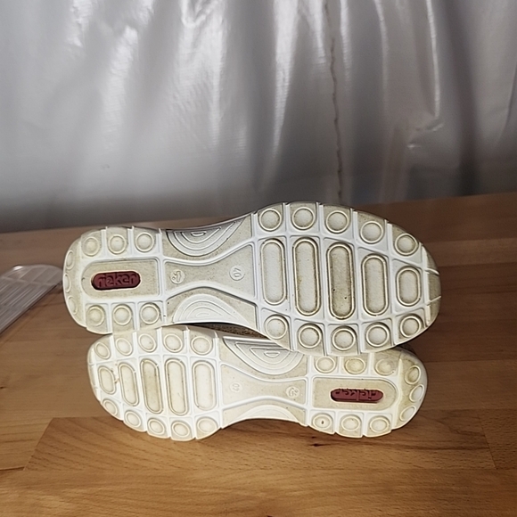 Rieker Nikita 63 Sneakers Shoes Women EU40/US8.5 Metallic Gray Slip On Comfort - Picture 9 of 9